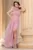 Rochie de seara roz Clio din tulle brodat cu floare 3D pe umar si strassuri