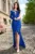 Rochie de seara tip sirena Melania din paiete albastru royal