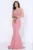 Rochie de seara tip sirena Renata roz cu broderie si fulgi