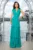Rochie de seara turquoise cu volane