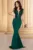 Rochie de seara verde tip sirena Carola decorata cu paiete
