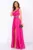 Rochie de soacra lunga Camila din tafta fucsia