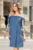Rochie de vara Xara din denim cu umeri goi si broderie florala