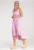Rochie de vara –  cu dungi – bretele subtiri – roz – material universal –