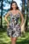 Rochie de vara scurta in clos cu volane si imprimeu vibrant