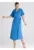 Rochie de zi casual – albastru – poliester – material confortabil