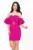Rochie de zi cu buline Layla fucsia cu maneci gogosar