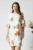 Rochie de zi din viscoza alba cu imprimeuri florale colorate
