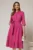 Rochie de zi midi fucsia tip camasa cu cordon in talie