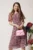 Rochie de zi vaporaosa din voal cu imprimeuri florale roz
