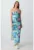 Rochie din amesec de in cu imprimeu tropical