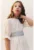 Rochie din amestec de in cu maneci bufante