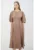 Rochie din amestec de in cu maneci medii