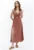 Rochie din amestec de in cu slituri laterale
