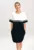 Rochie din bumbac  M1028 – doua tonuri – maneci scurte – buzunare – alb/negru