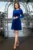 Rochie din catifea in clos albastra Anissa