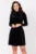 Rochie din catifea neagra premium Estelle in clos cu guler cret