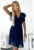 Rochie din sifon cu volanase pe umeri –  One Size – Albastru marin