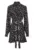 Rochie din vascoza cu maneca lunga – Alb – Negru
