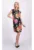 Rochie dreapta cu imprimeu floral si guler mandarin