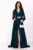 Rochie eleganta Chantal din lurex verde lunga cu sclipici