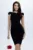 Rochie eleganta Fofy de seara neagra cu spatele gol si dantela aurie
