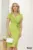 Rochie eleganta Fofy lime cu revere si floare 3D