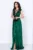 Rochie eleganta Ginette verde peliculizata cu broderie aplicata