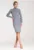 Rochie eleganta M1042 – gri – tricotata – cu guler – din bumbac si elastan