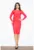 Rochie eleganta M326 – rosu – poliester – cu decolteu tip barca si crapatura la spate –