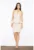 Rochie eleganta M368 – fara maneci – decolteu in V – bej – poliester