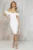 Rochie eleganta alba conica cu volane decorative