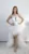 Rochie eleganta alba din tull si broderie 3D