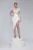 Rochie eleganta alba prevazuta cu broderie si perle