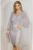 Rochie eleganta argintie conica din dantela pretioasa si voal fin
