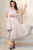Rochie eleganta bej Caroline midi din voal peliculizat plisat