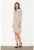 Rochie eleganta – bej – cu curea – decolteu in V – poliester