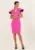 Rochie eleganta conica de culoare fucsia cu decolteu in V si slit pe picior
