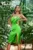 Rochie eleganta conica verde cu slit pe picior