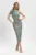 Rochie eleganta conica verde menta midi