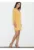 Rochie eleganta – croiala dreapta – maneci cu fante – galbena – poliester-viscoza