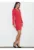 Rochie eleganta – croiala dreapta – maneci cu fante – rosu – poliester-viscosa
