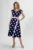 Rochie eleganta cu buline si crepeu Lisbeth Bleumarin