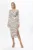 Rochie eleganta cu buline si detaliu cu strass-uri in talie Nerina Ecru