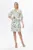 Rochie eleganta cu imprimeu si maneci usor bufante Edita Ecru