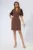 Rochie eleganta cu maneci bufante si model petrecut Ondine Maro