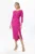 Rochie eleganta cu maneci trei sferturi si crepeu in fata Dahnya Fucsia