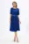 Rochie eleganta cu pliuri si butoni Clotilde Bleumarin