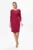 Rochie eleganta cu pliuri si detaliu auriu cu perle in talie Pya Marsala