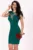 Rochie eleganta de seara Eloise verde cu fulgi la umeri
